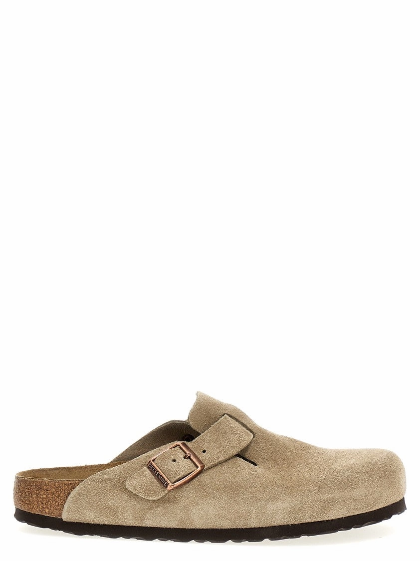 Comfort Cushion Fast Step Brown Suede Clogs With Adjustable Strap