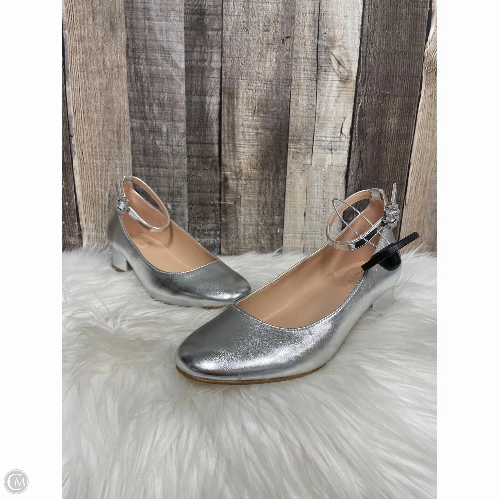 Fall Footwear Active Day Shoes Heels Block By Bandolino In Silver, Size: 6