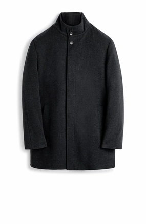 Autumn Ready Modular Attachment Points MONT-ROYAL BLACK WOOL & CASHMERE CAR COAT