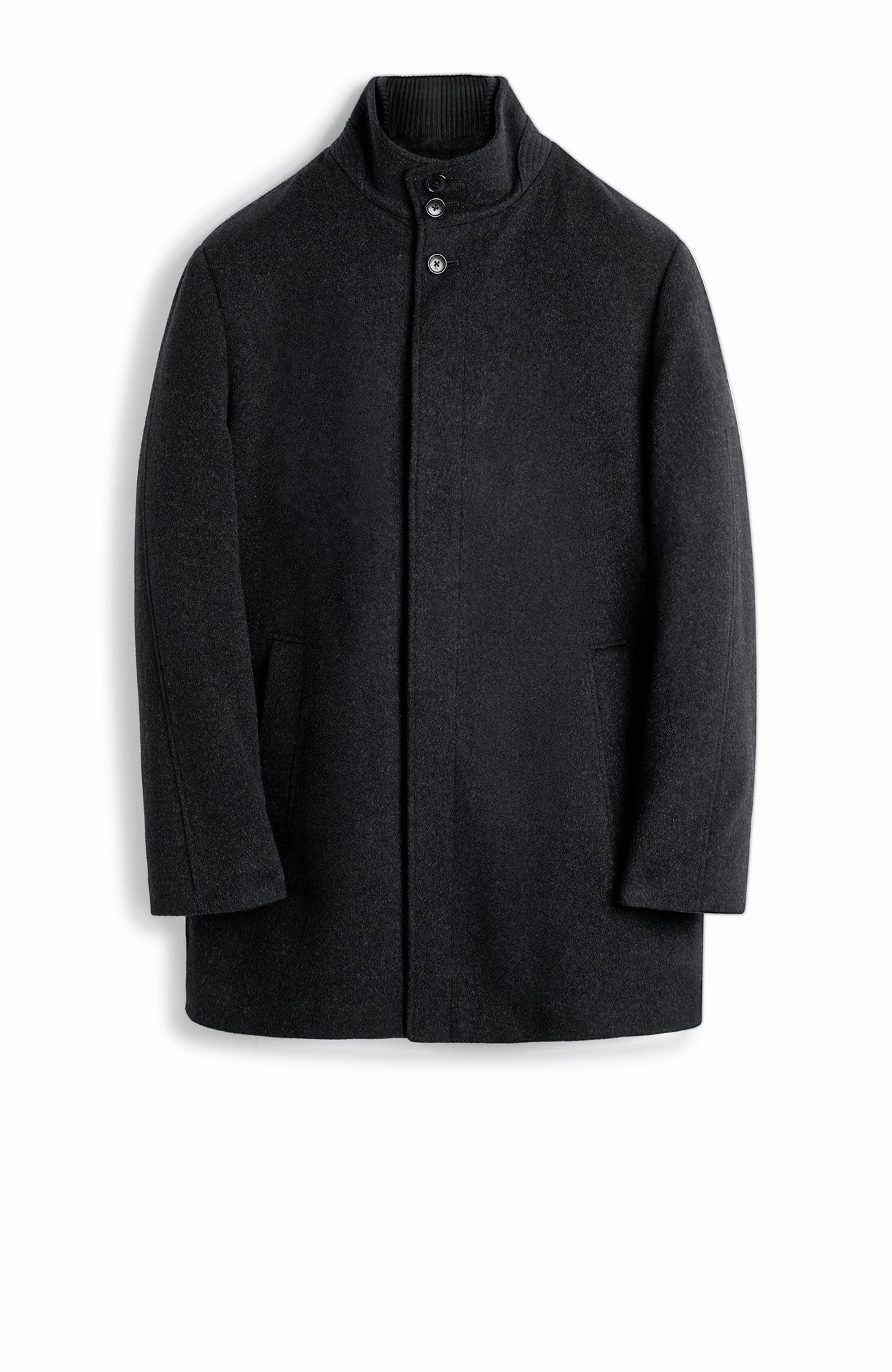 Autumn Ready Modular Attachment Points MONT-ROYAL BLACK WOOL & CASHMERE CAR COAT
