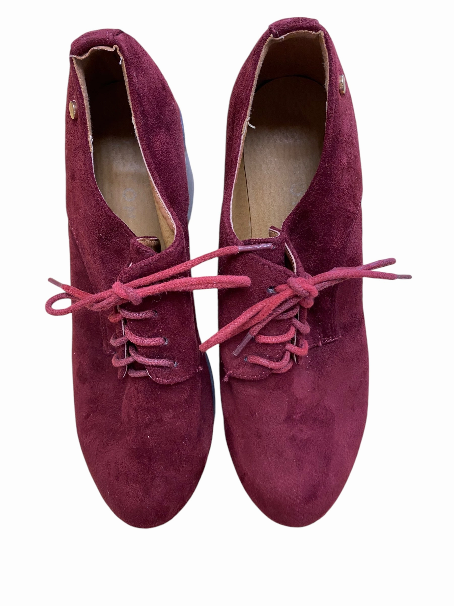 Shoes Heels Block By Clothes Mentor In Red, Size: 10 Gold High Heels Comfy Sandals