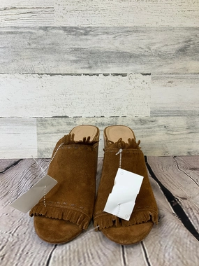 Breathable Design Brown Shoes Heels Block Tory Burch, Size 9