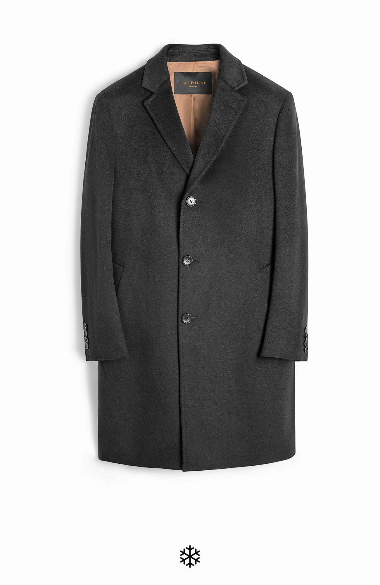 ST-PIERRE BLACK CASHMERE TOPCOAT Sport Fit MultiPocket Configuration
