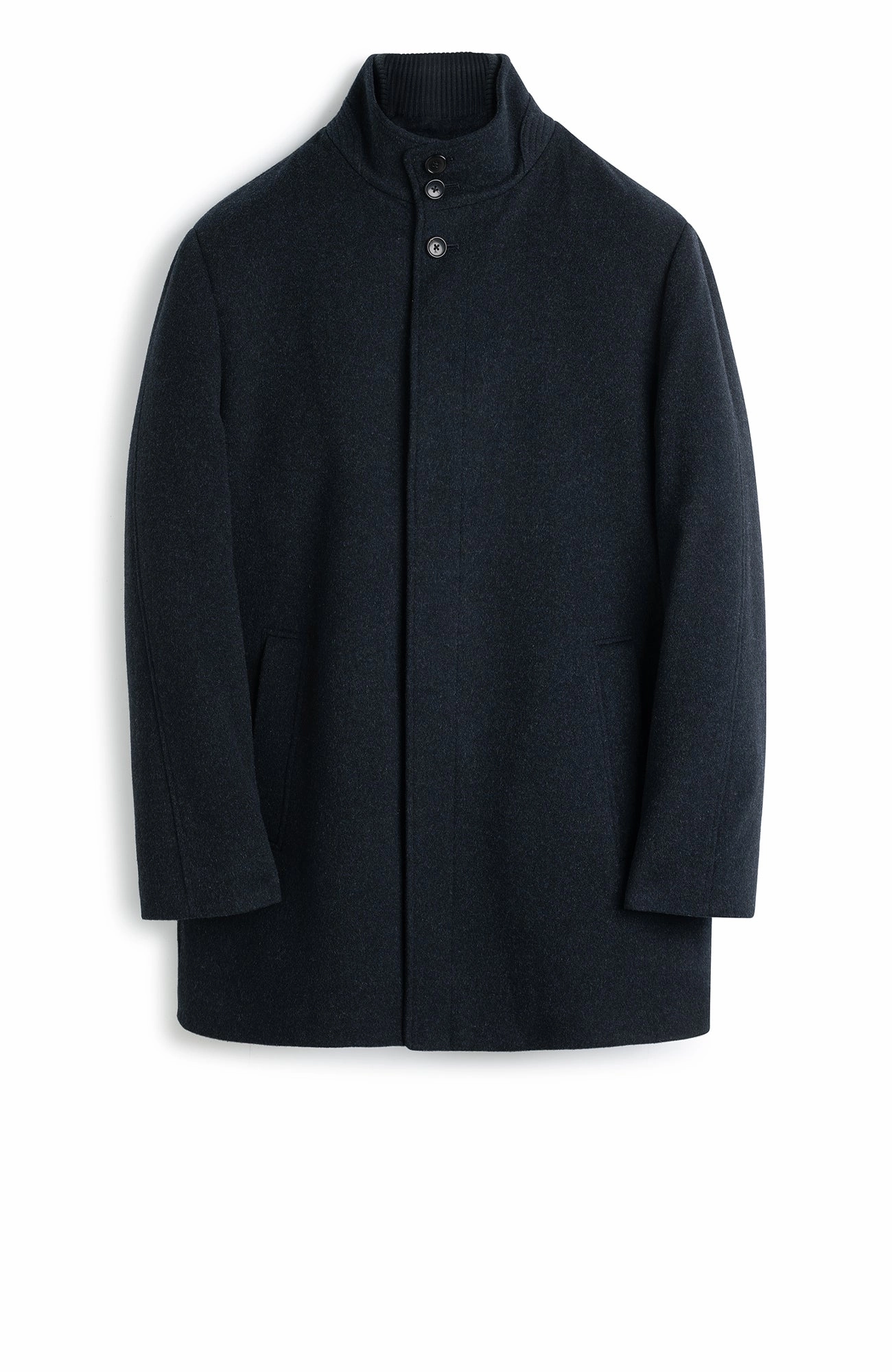 MONT-ROYAL NAVY MELANGE WOOL & CASHMERE CAR COAT All Weather Piece Lightweight insulation