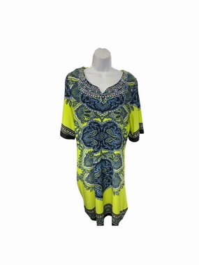 Calessa Women's Dress Lime Blue L Minimal Tone