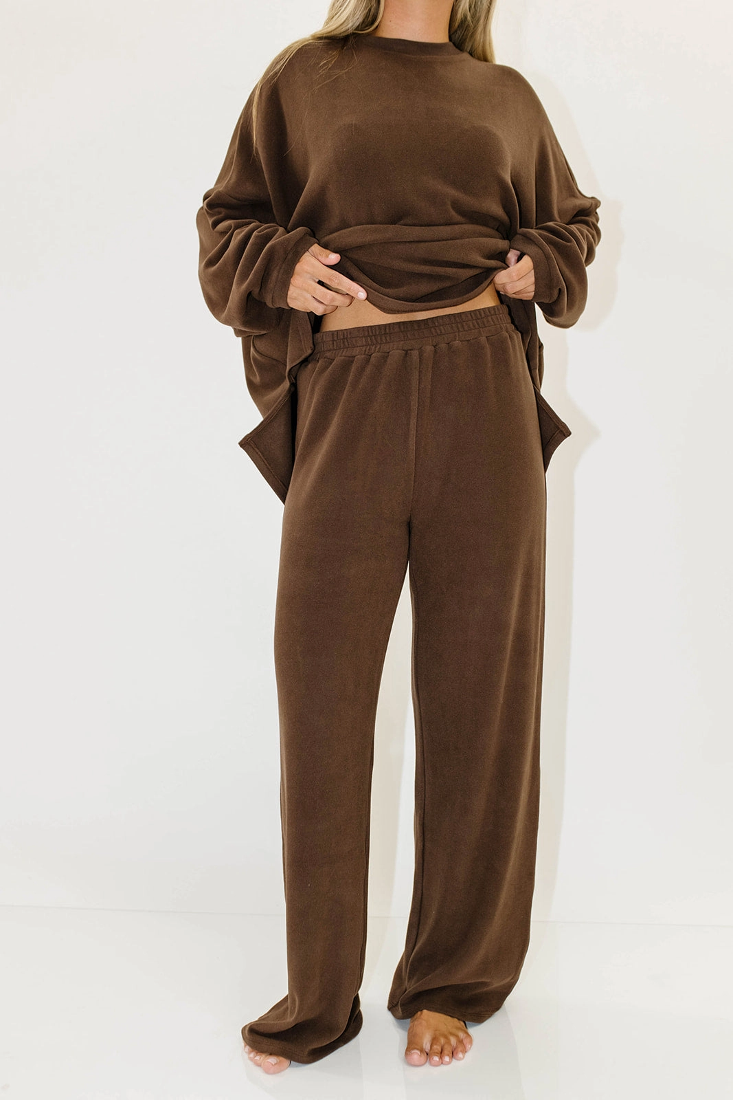 No Tag Campbell Fleece Lounge Pants in Chestnut *10/6 PRE-ORDER*