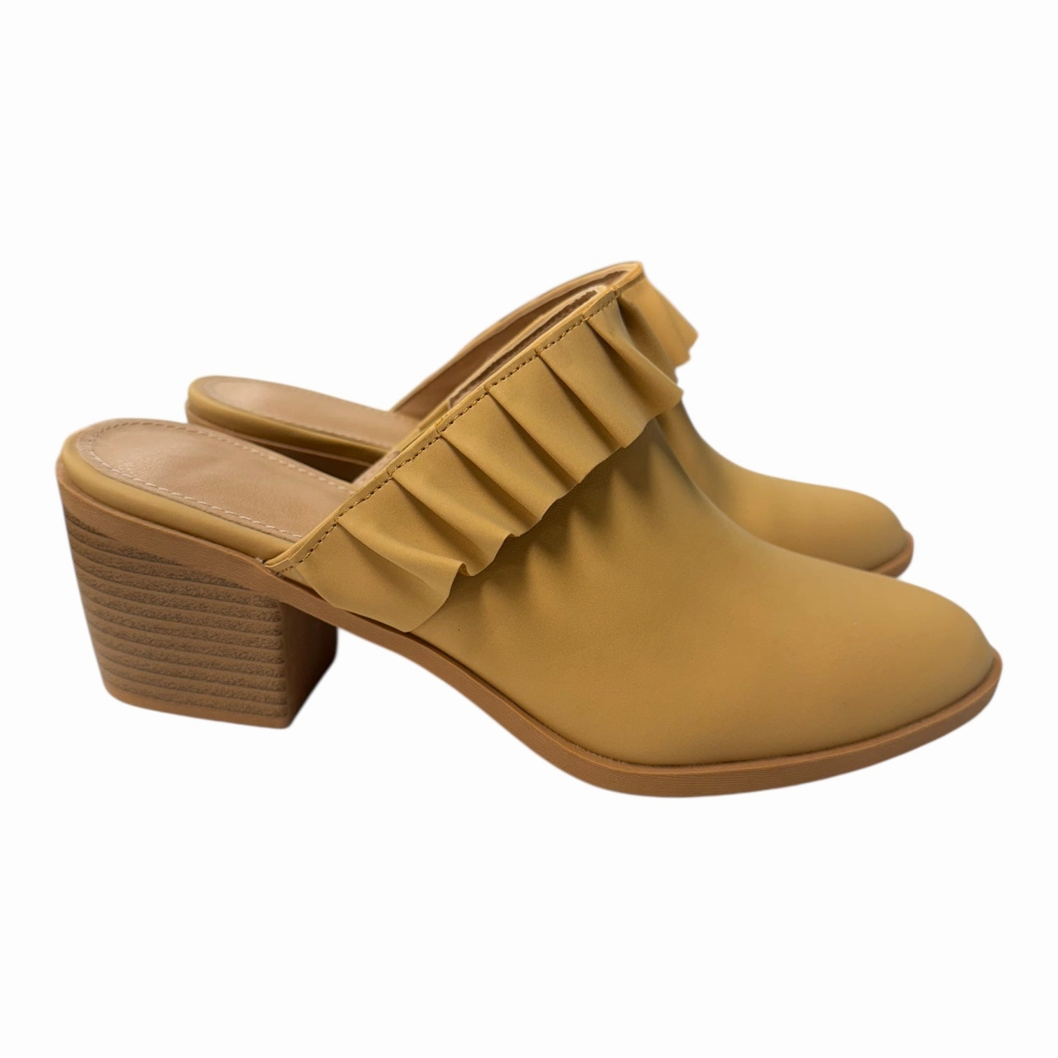 Stable base Evening Ready Shoes Heels Block By zby In Tan, Size:6.5
