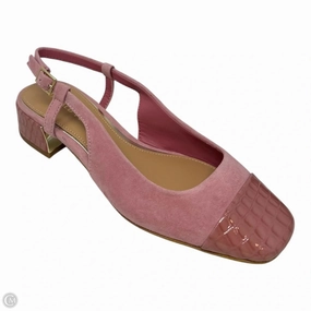 Cap Toe Slingback Shoes Heels Block By Donald Pliner In Pink, Size: 6.5 Sophisticated Sandals