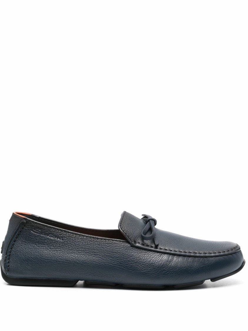 Casual Blue Cow Leather Loafers All Sure