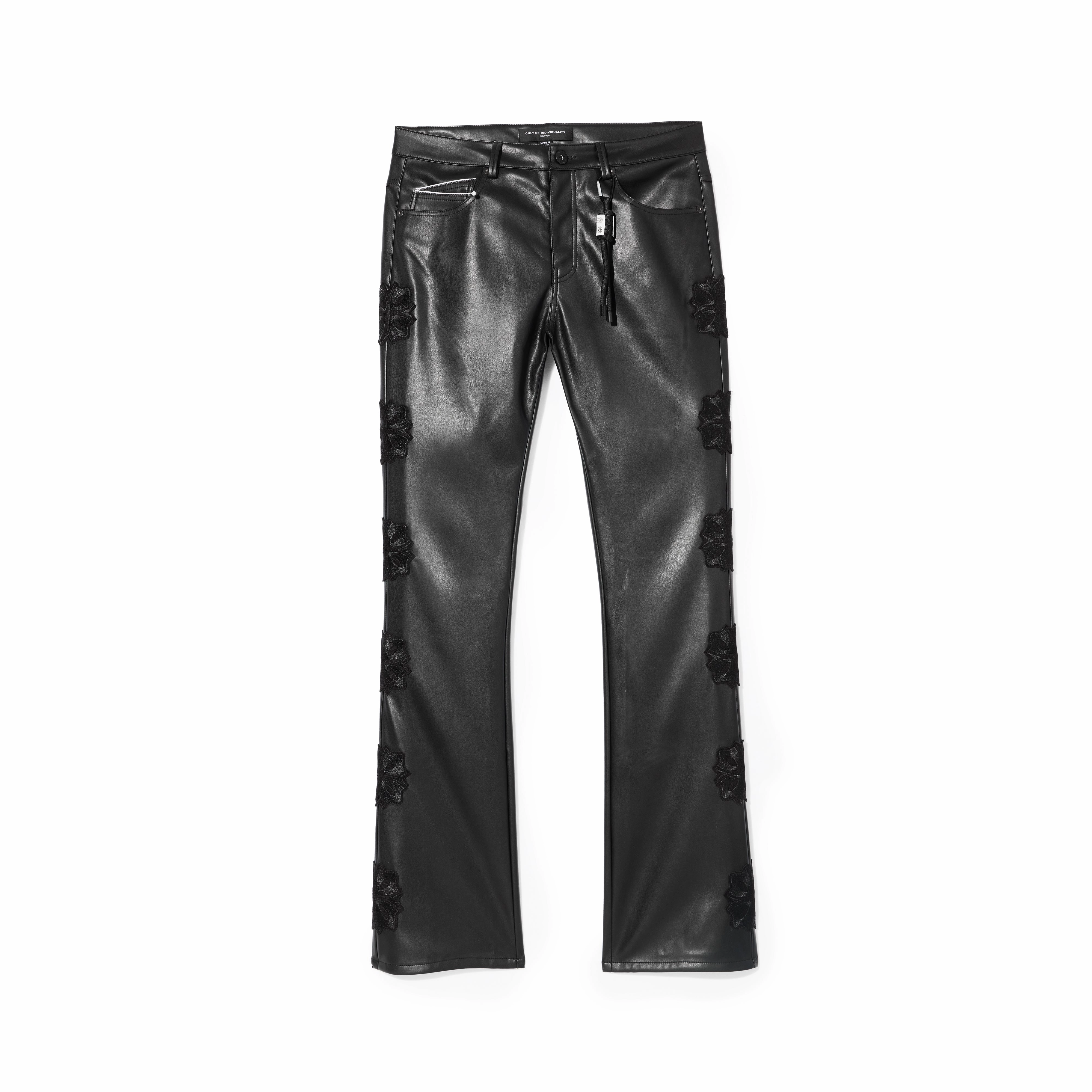 Cult's Lenny Bootcut 603 Jeans in Black Faux Leather Party Look Sunny Vibes Couple Look City Walk Autumn Days Lightweight