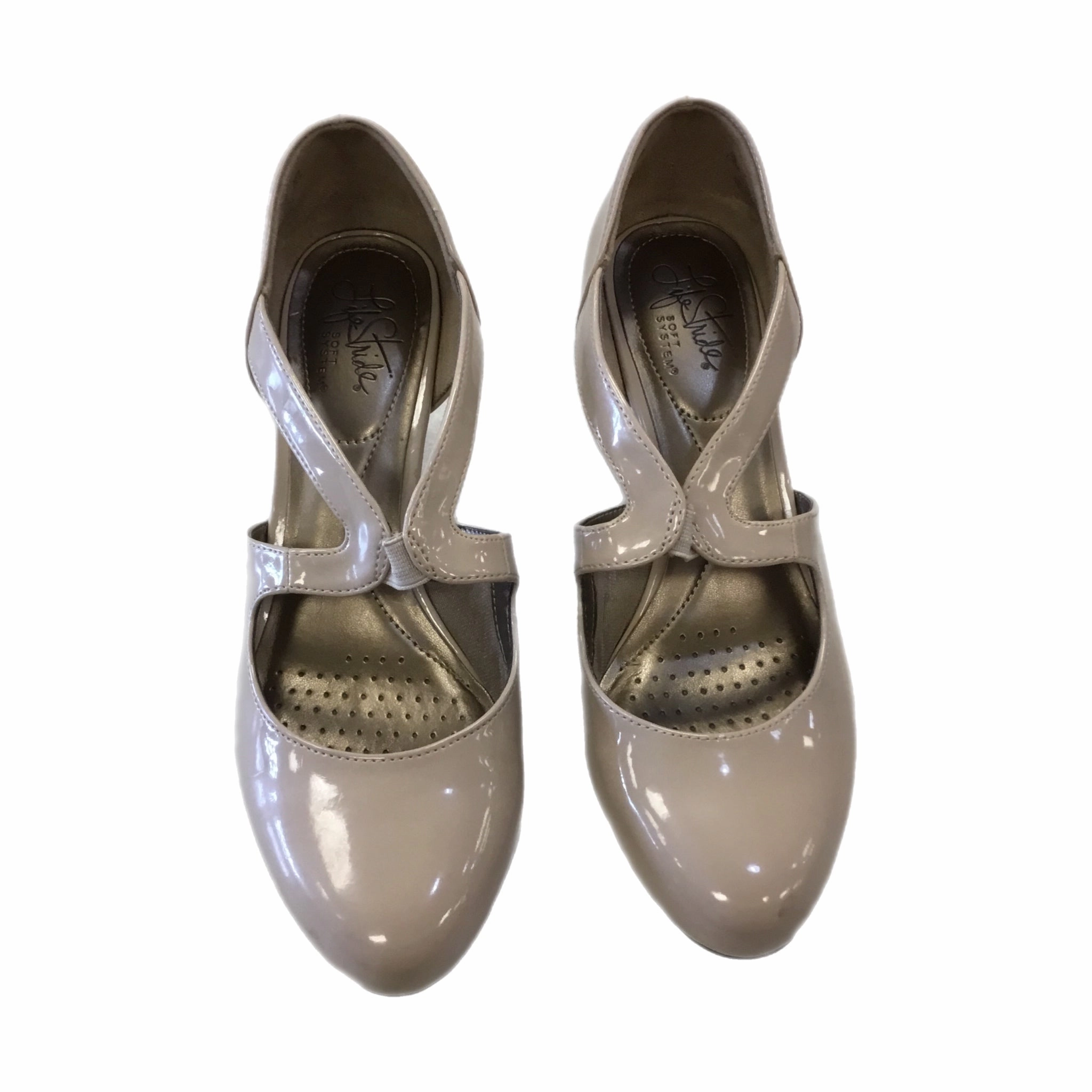 Comfortable ankle support lace up closure Shoes Heels Block By Life Stride In Pink, Size: 7.5