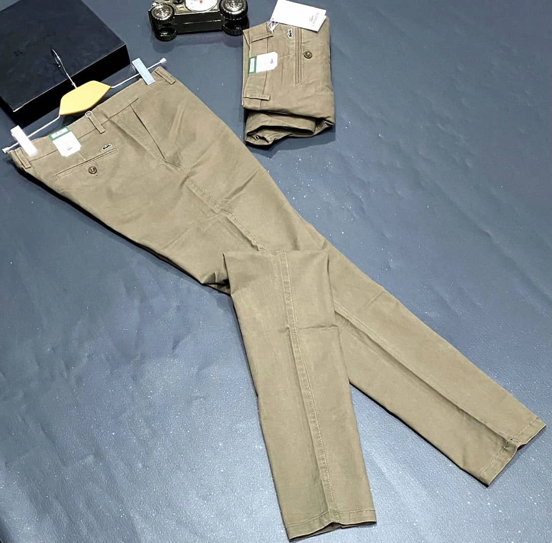 Sweat Control Capri Lacoste Chino Cream Color Straight Cut Men Chino