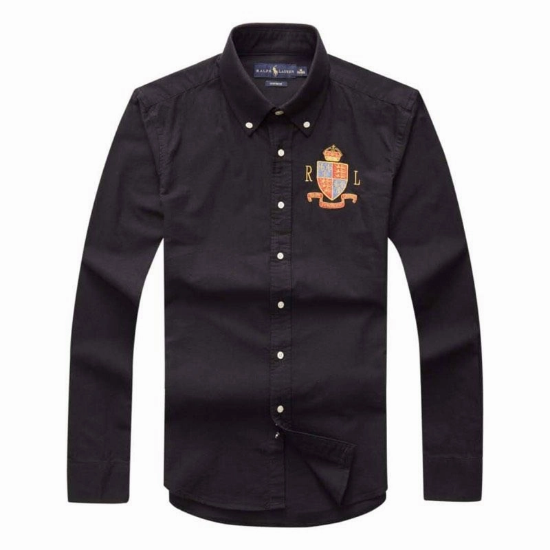 Polo Ralph Lauren Male Big Pony Badge Shirt Black Smart Look