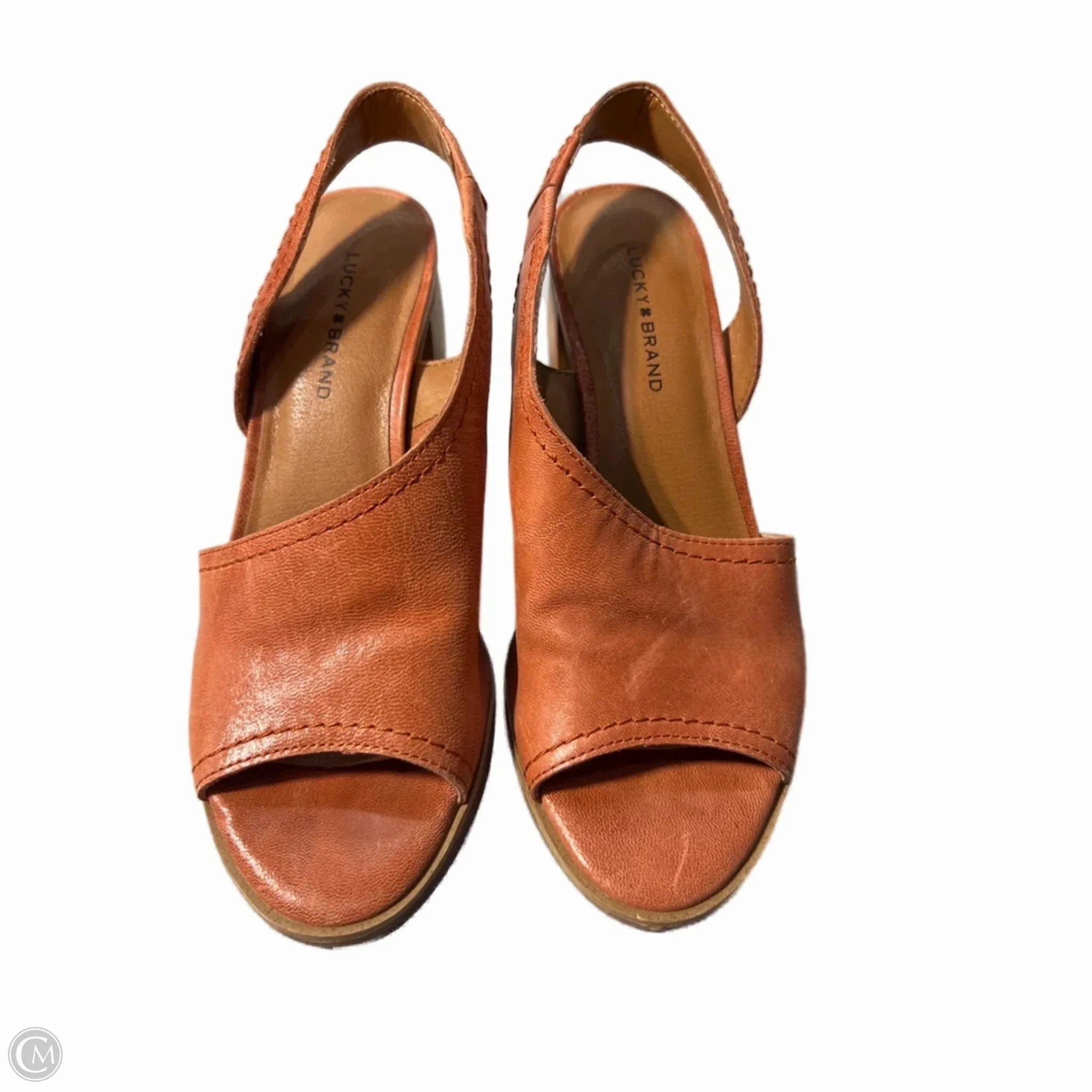 All-day Comfort Shoes Heels Block By Lucky Brand In Orange, Size: 7.5