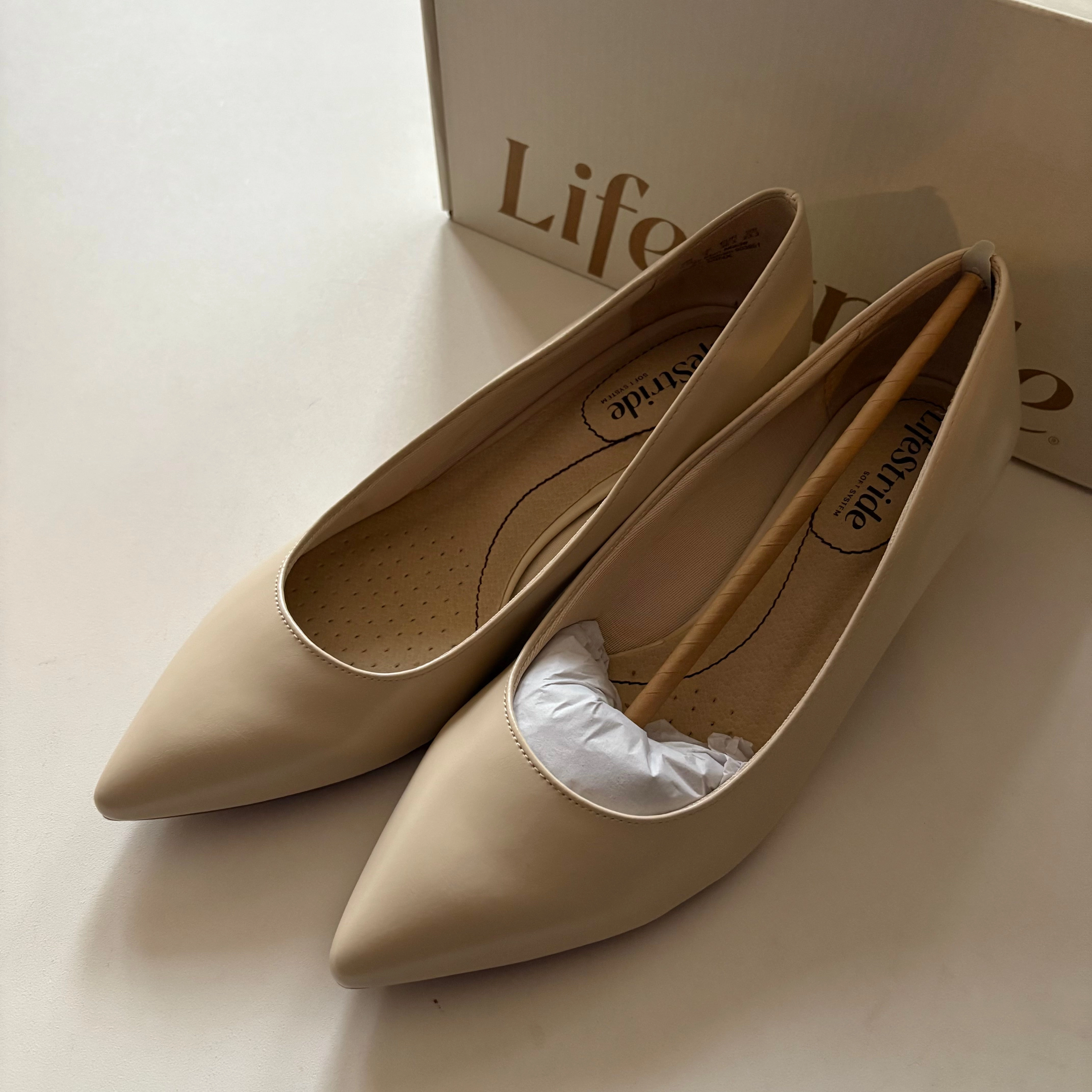 Shoes Heels Block By Life Stride In Cream, Size: 6.5 Bridal Footwear with Style Luxe Wedding Footwear