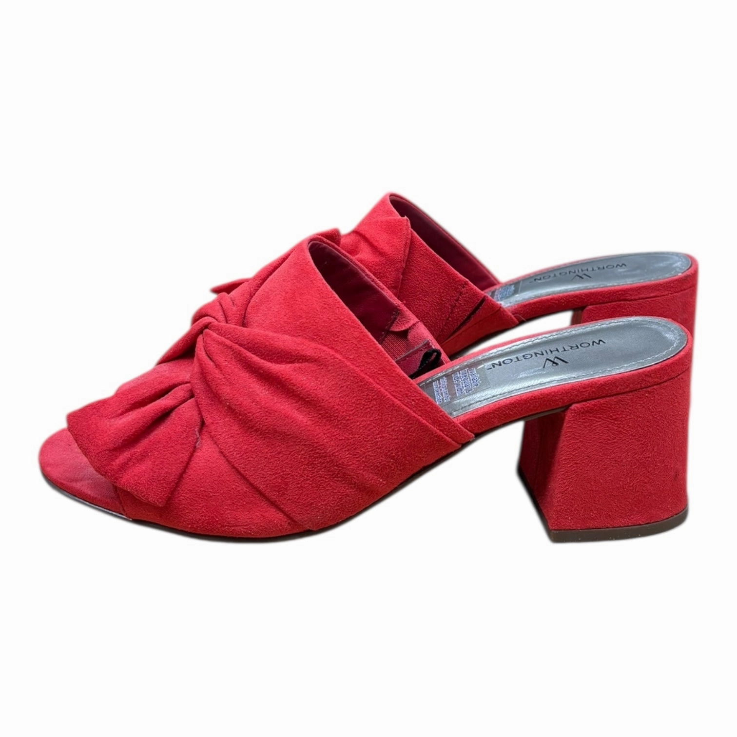 Luxury Pumps for Weddings Shoes Heels Block By Worthington In Red, Size:6.5
