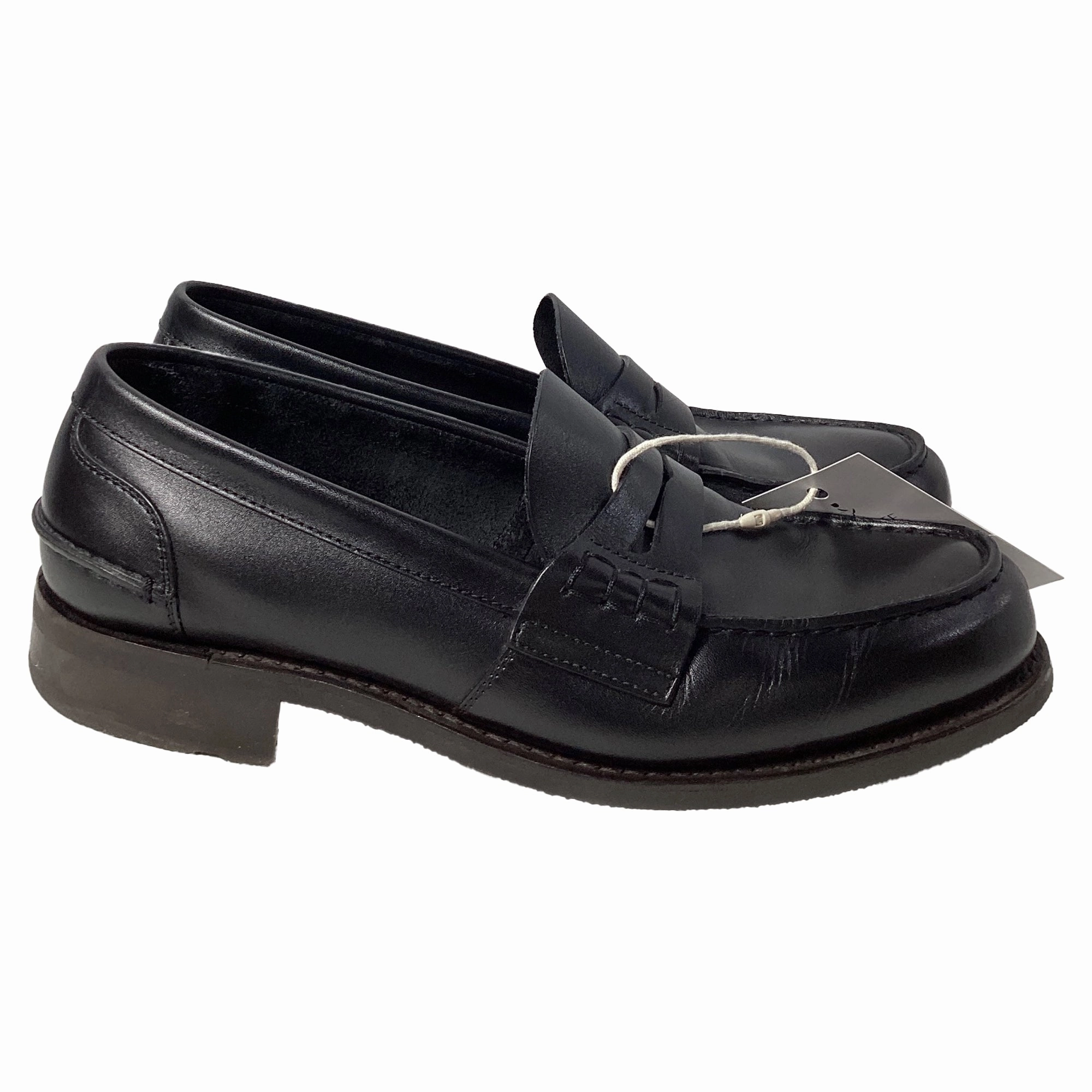 Church's Penny Loafers in Black Calfskin Leather light texture
