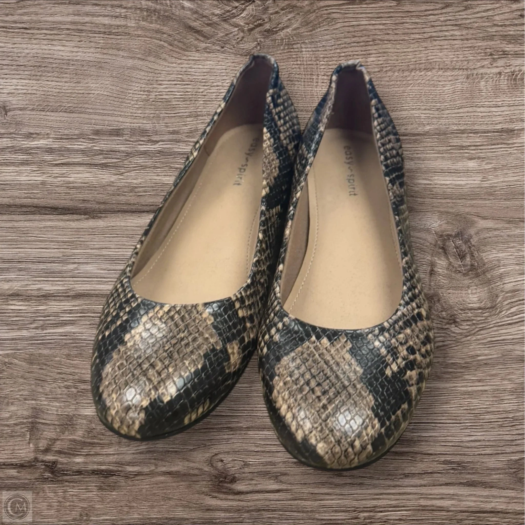 Mood Ready Padded Tongue Shoes Heels Block By Easy Spirit In Snakeskin Print, Size: 6