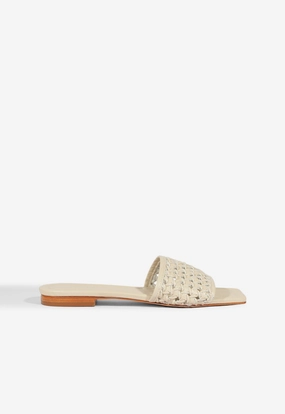 Light Support Shoes Juliet White Leather Flat Sandal