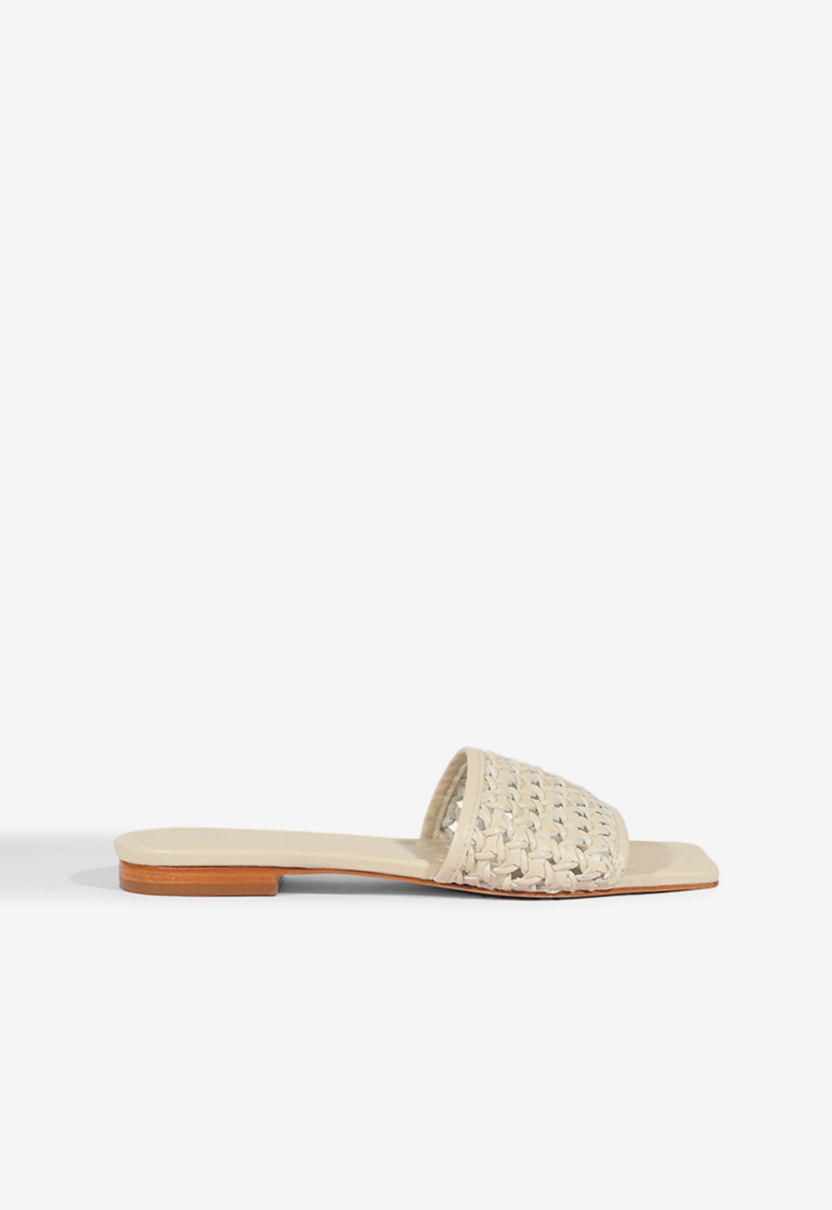 Light Support Shoes Juliet White Leather Flat Sandal