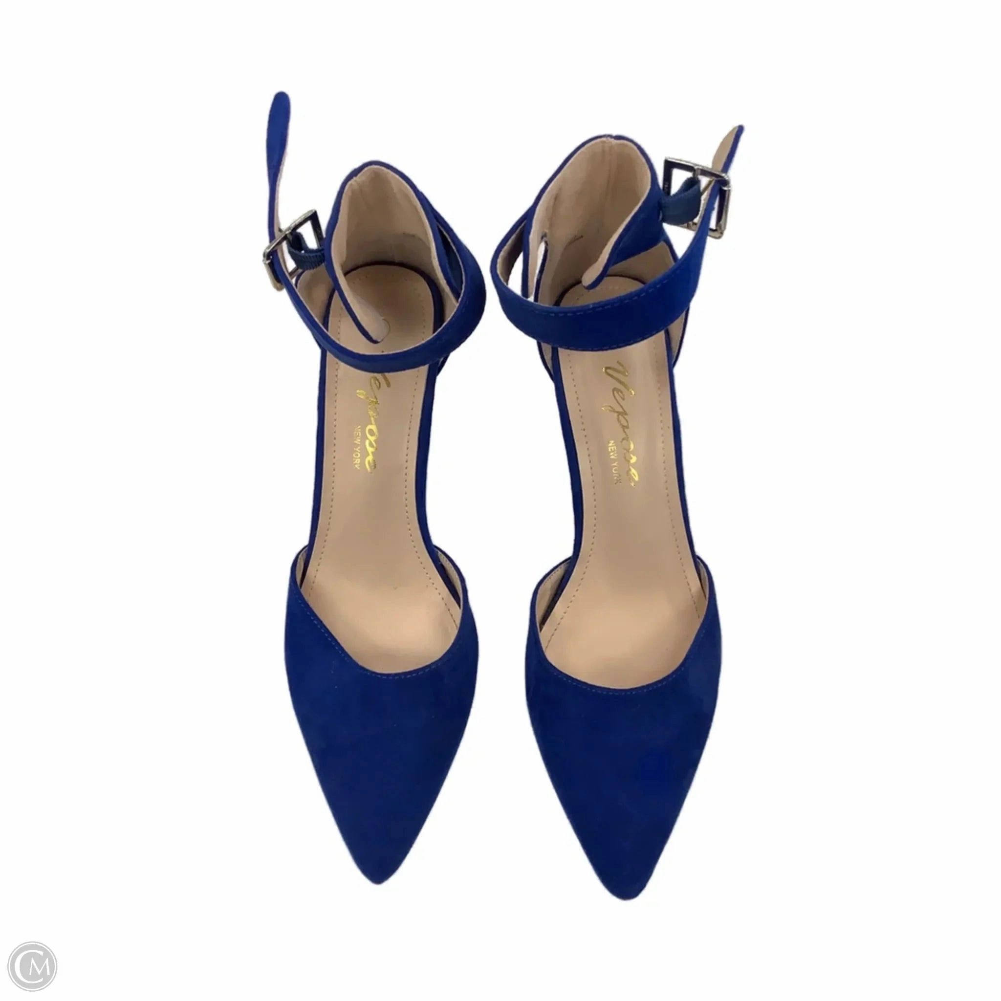 Travel Heels Vintage Style Heels Shoes Heels Stiletto By Clothes Mentor In Blue, Size: 8.5