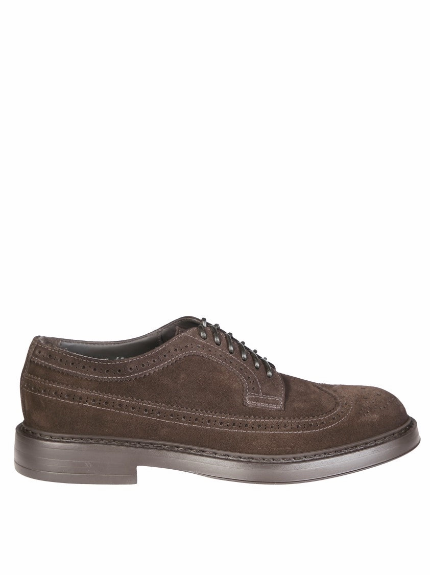 Classic Wingtip Derby Shoe In Rich Suede Toe Sure