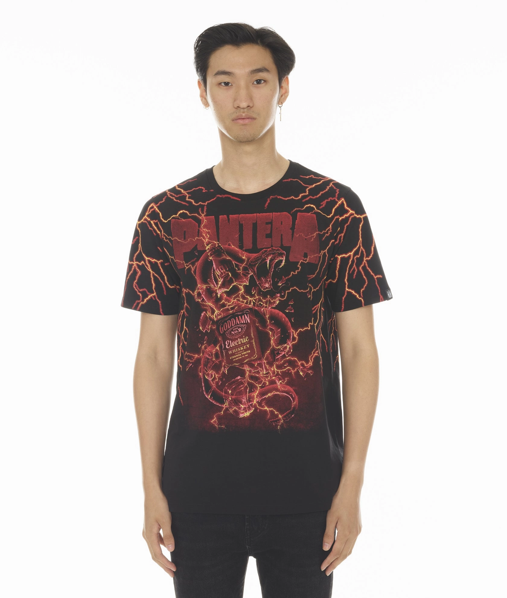 fade resistant color Anti-static T-SHIRT SHORT SLEEVE CREW NECK TEE "WHISKEY" PANTERA