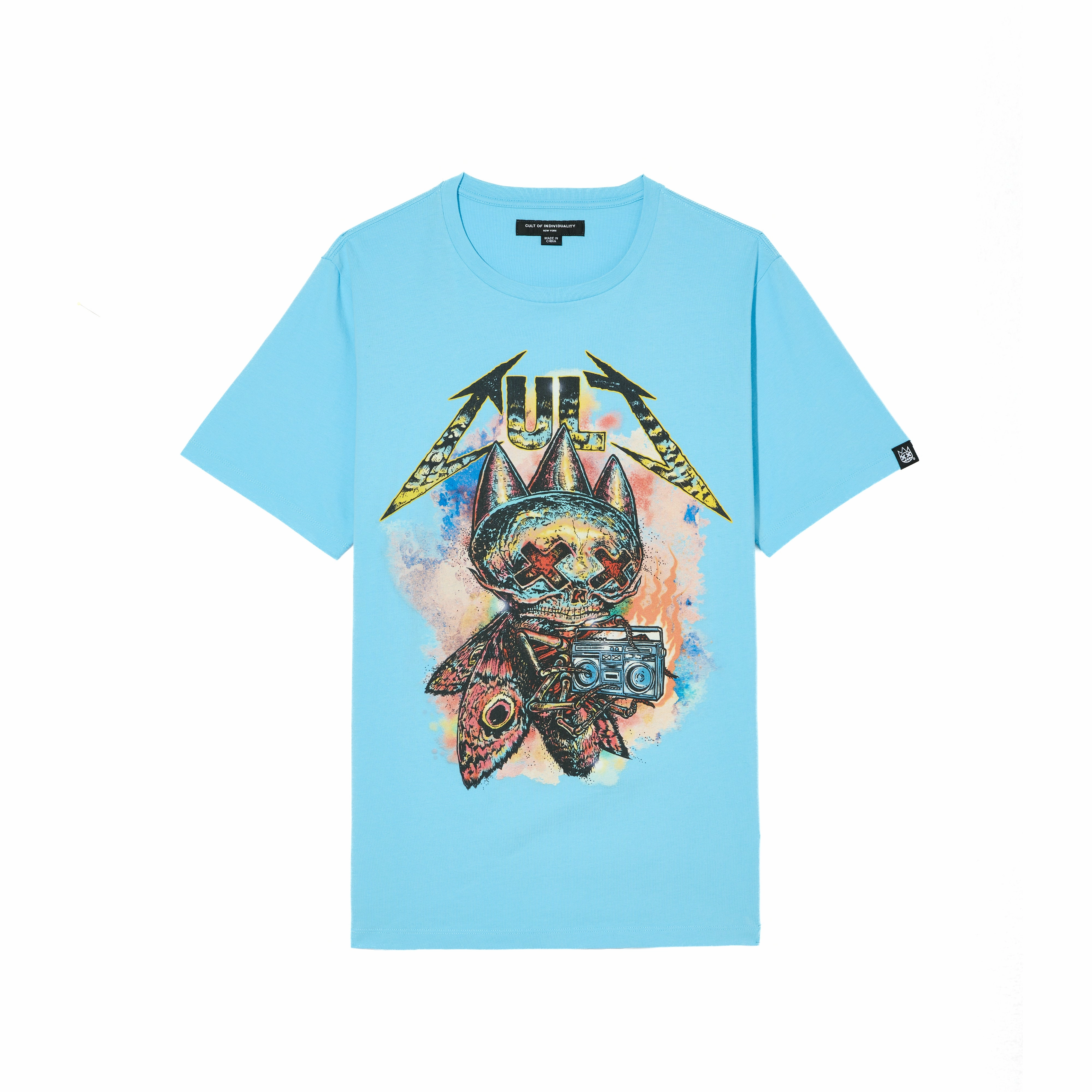 Cult's Crew Neck Tee - Fly in Baltic Sea Chic Fashion