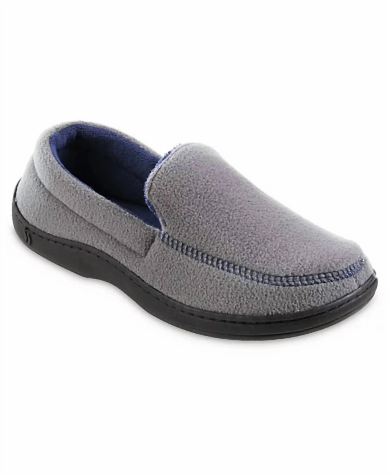 Cloud Flow Everyday Go Men's Roman Recycled Fleece Moccasin Slippers In Ash