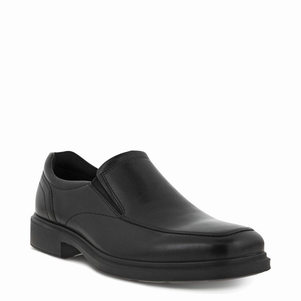 Ecco Men's Helsinki 2.0 Apron Toe Slip On Shoe in Black Weekly Commute