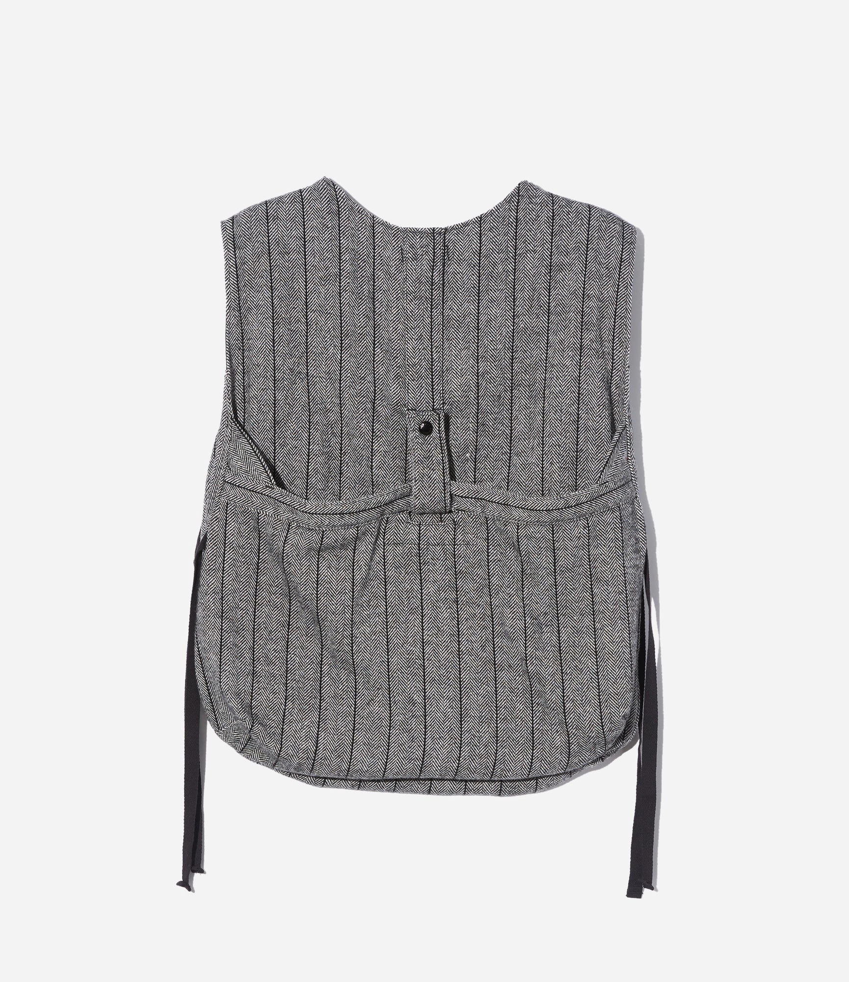 Devotion Newsboy Vest ?C Dark Grey Striped Herringbone Wool