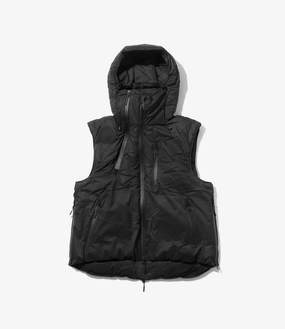 Down Zip Vest ?C Black Ripstop Nylon Ergonomic Design Minimalist Aesthetic