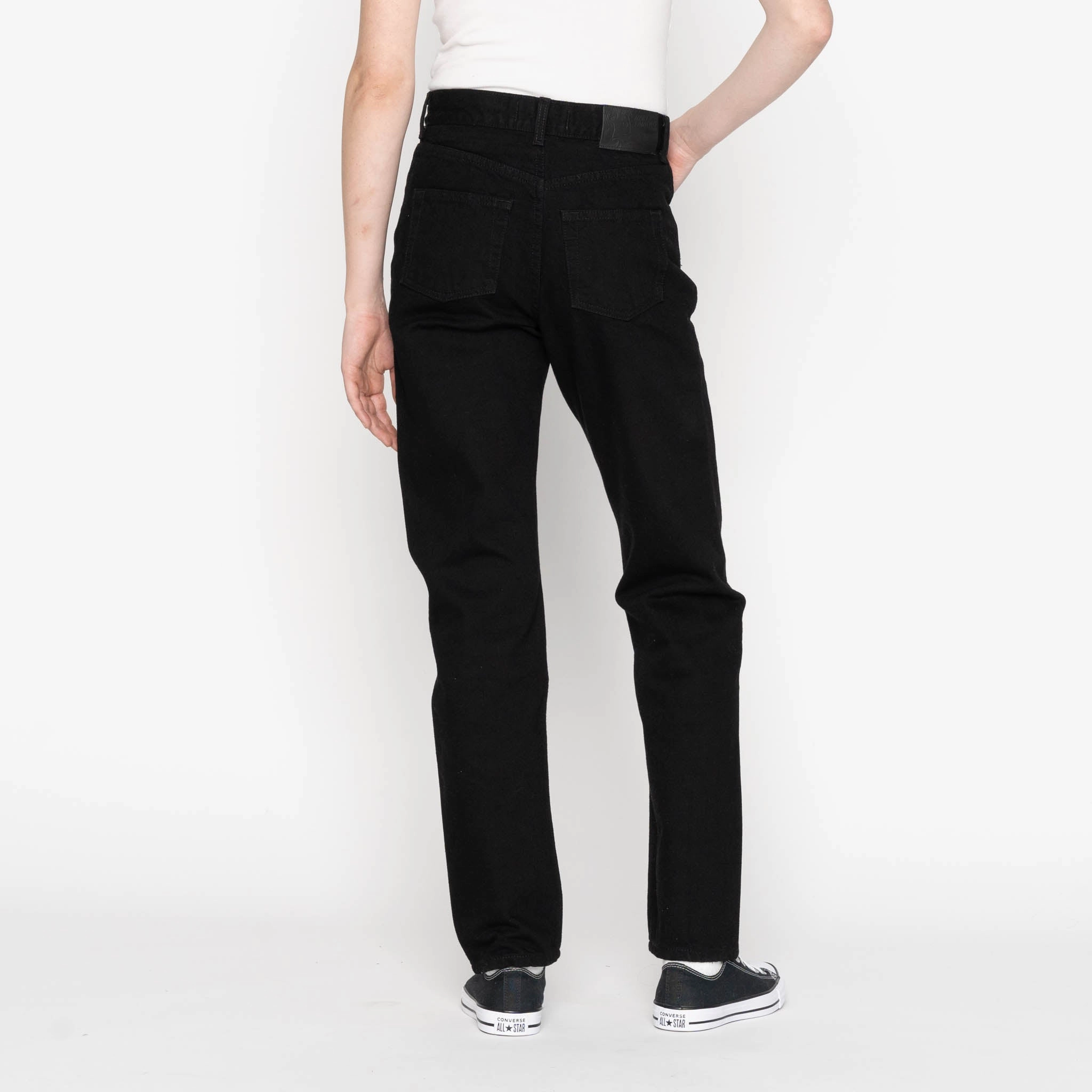 Super Girl - Solid Black Selvedge Washed - Black Smart Comfort Urban Look