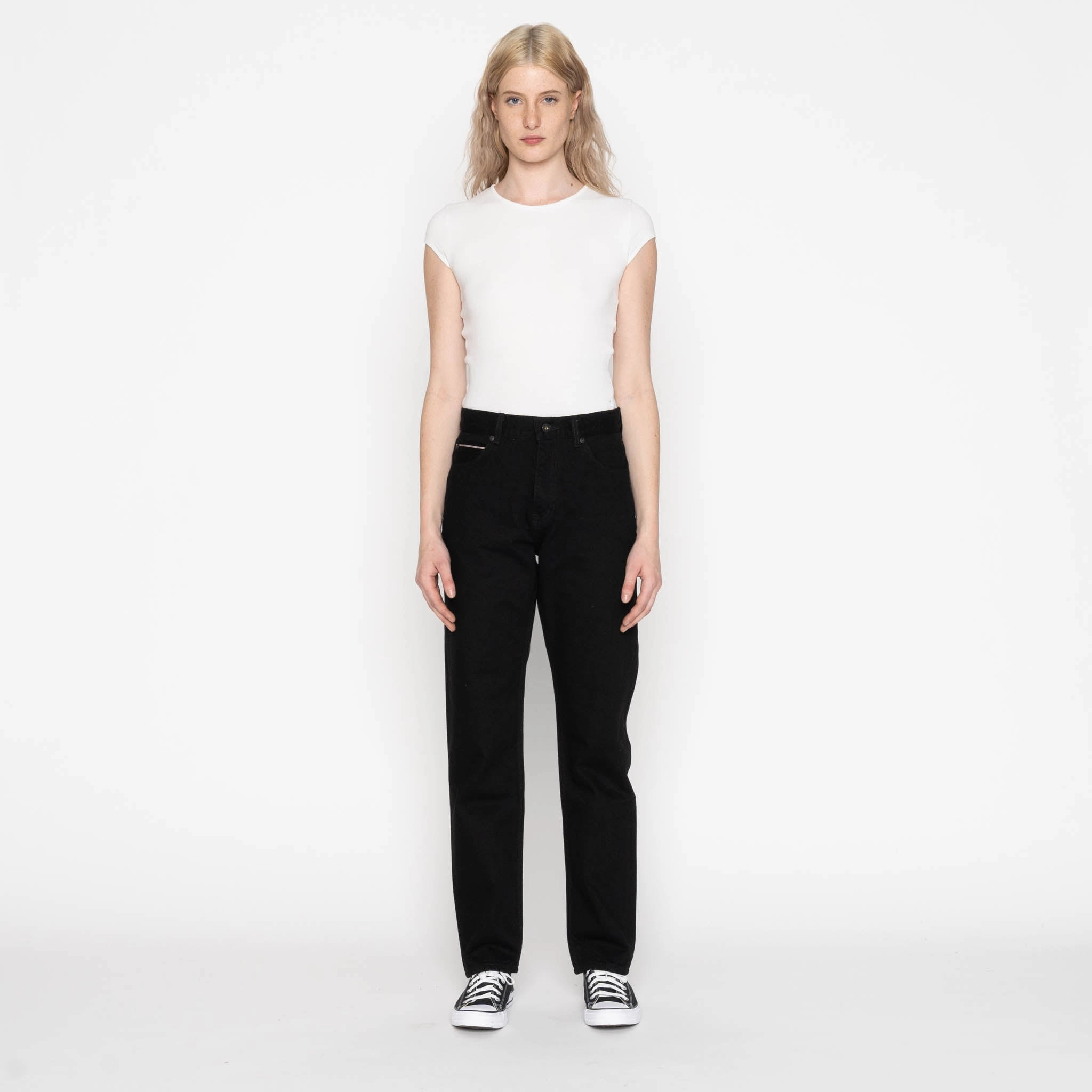 Unisex Look Super Girl - Solid Black Selvedge Washed - Black