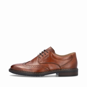 Adaptive Walk Moisture Wicking Lining Rieker Men's Dustin 20 Wingtip Lace Shoe in Peanut Brown