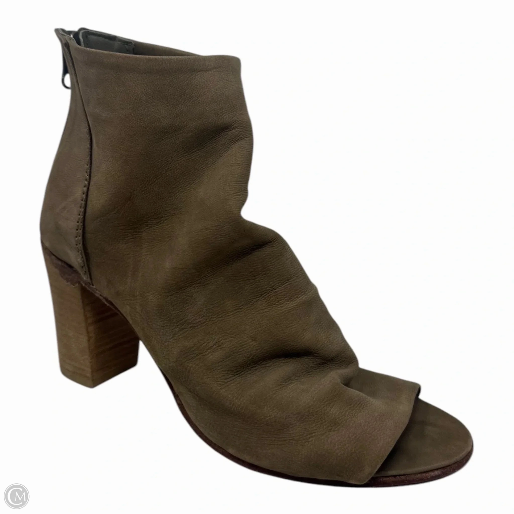 Comfy Sandals Clear Water Peep Toe Shoes Heels Block By Free People In Tan, Size: 8