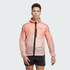 adidas Terrex Agravic Windweave Running Jacket Windbreaker Orange Hooded style weekend