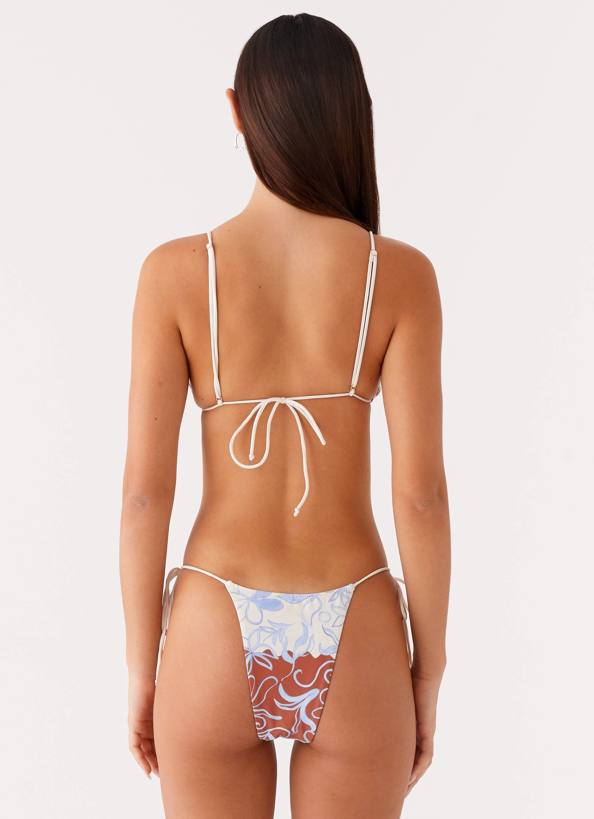 Ryland Bead Bikini Top - Bloom Wave Print Breathable Perforations Multipurpose Layering