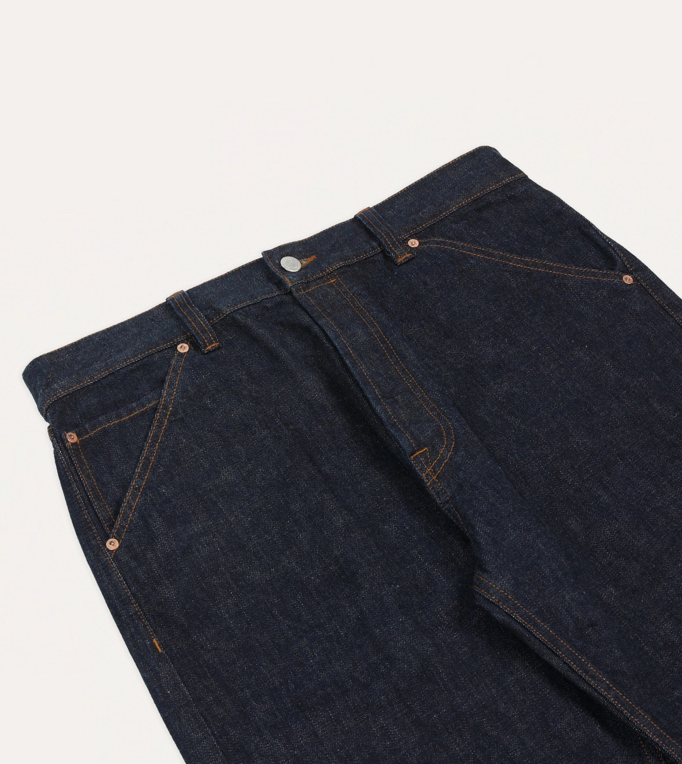 Indigo Rinse 14.2oz Japanese Selvedge Denim Five-Pocket Jeans Comfort-First