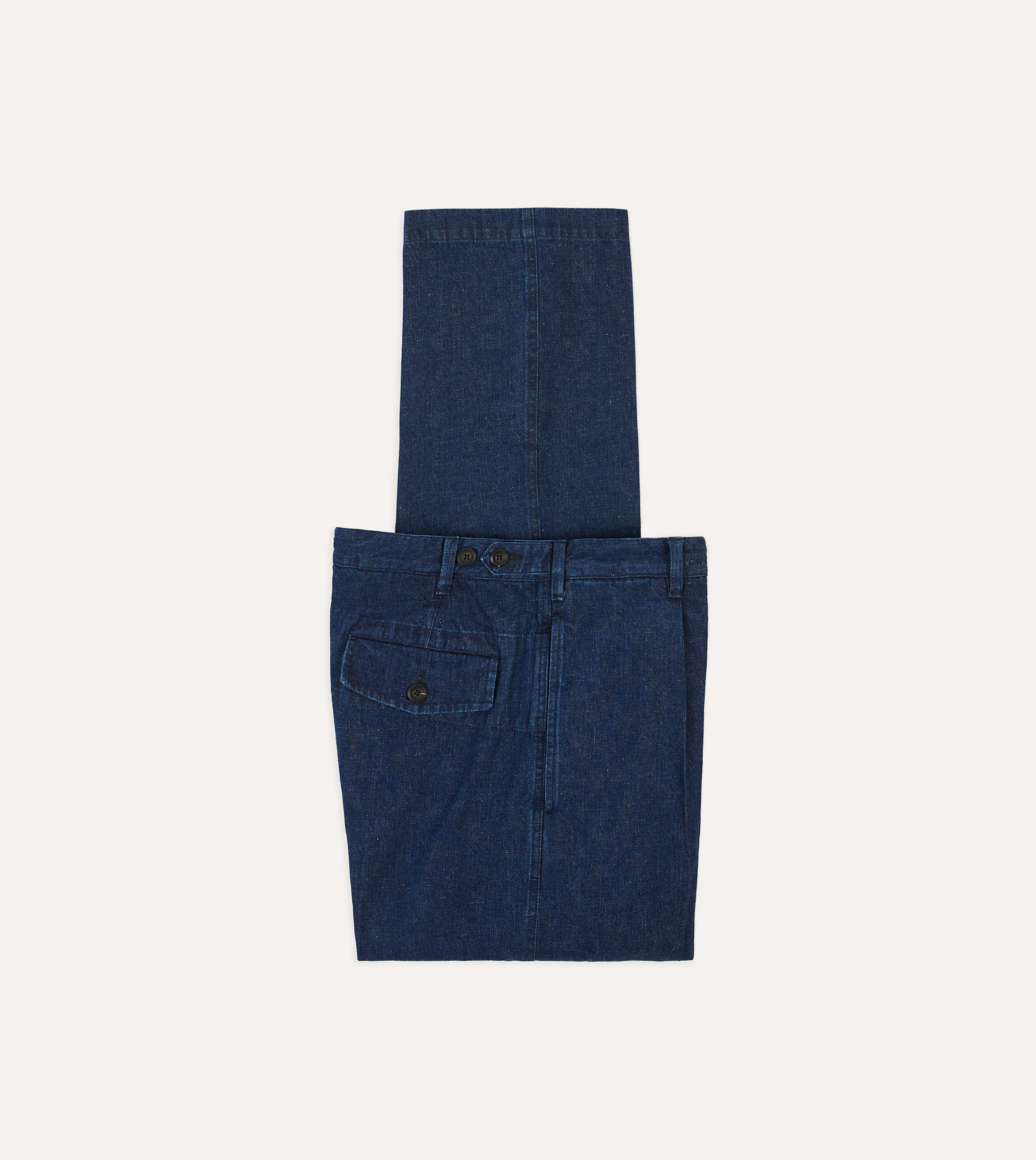 Indigo Cotton-Linen Games Trousers Non-Binding Fit