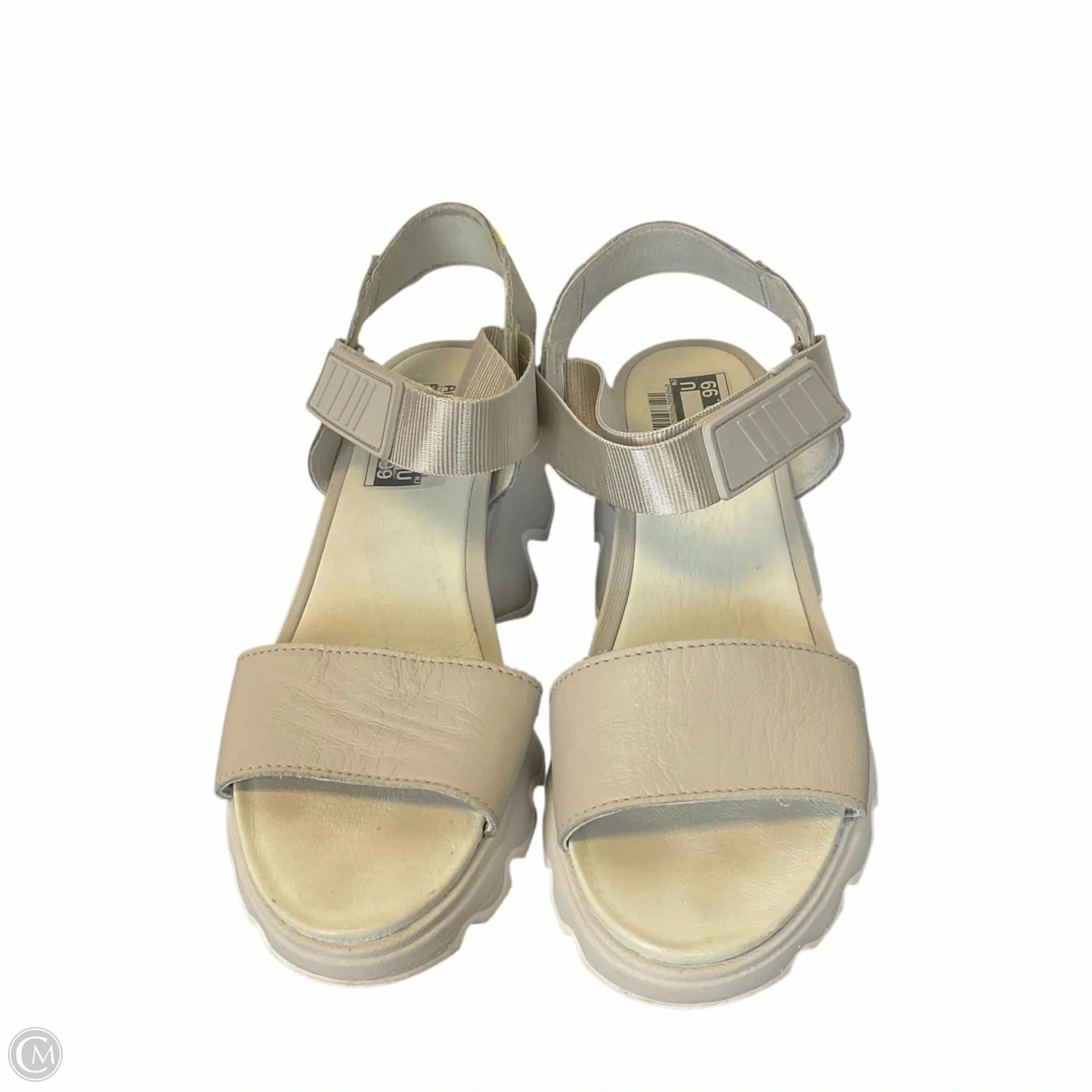 Power Piece Shoes Heels Block By Sorel In Green & Grey, Size: 8.5