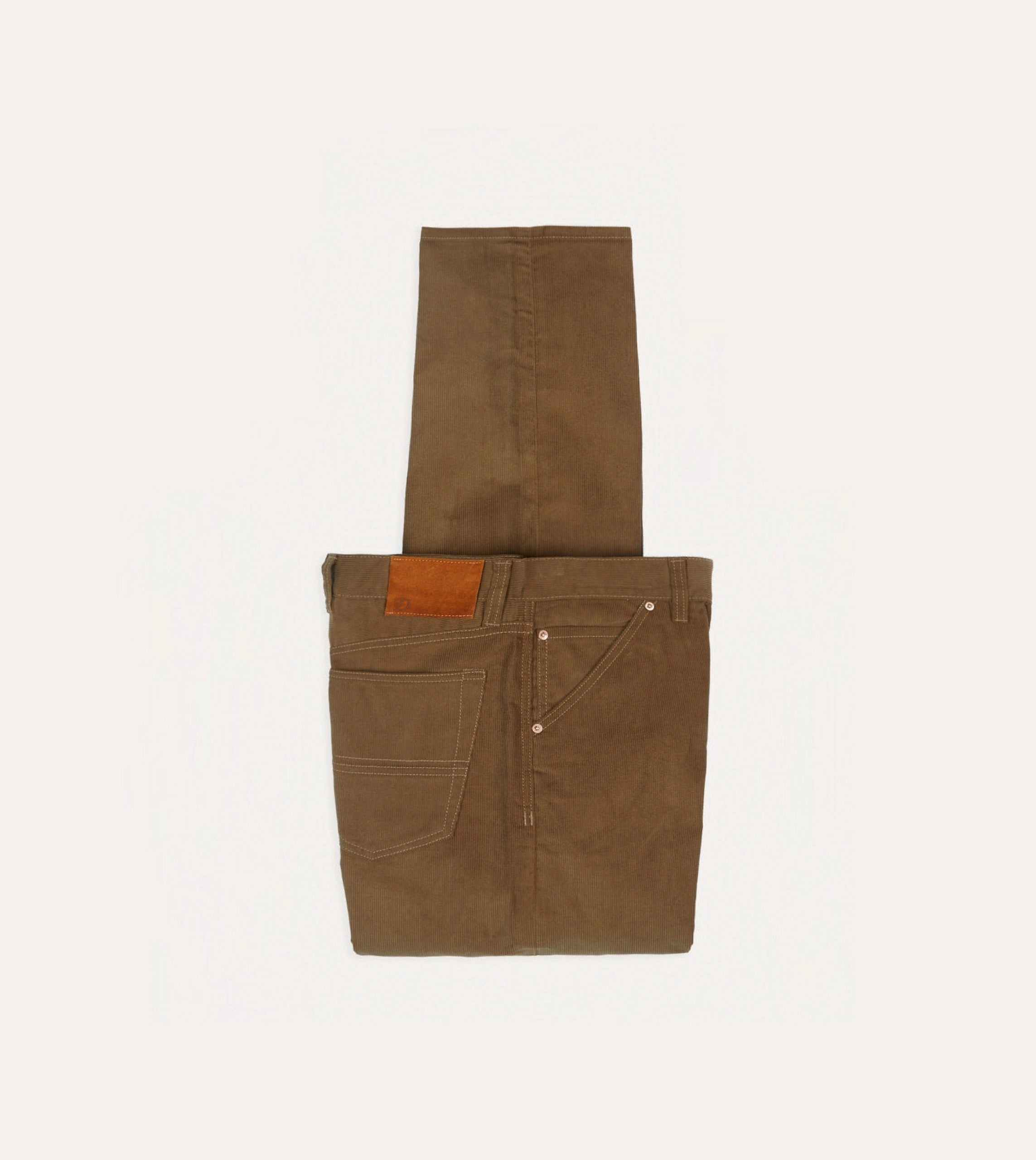 Tan Japanese Selvedge Needlecord Five-Pocket Trousers Perfect Pair SoftLining