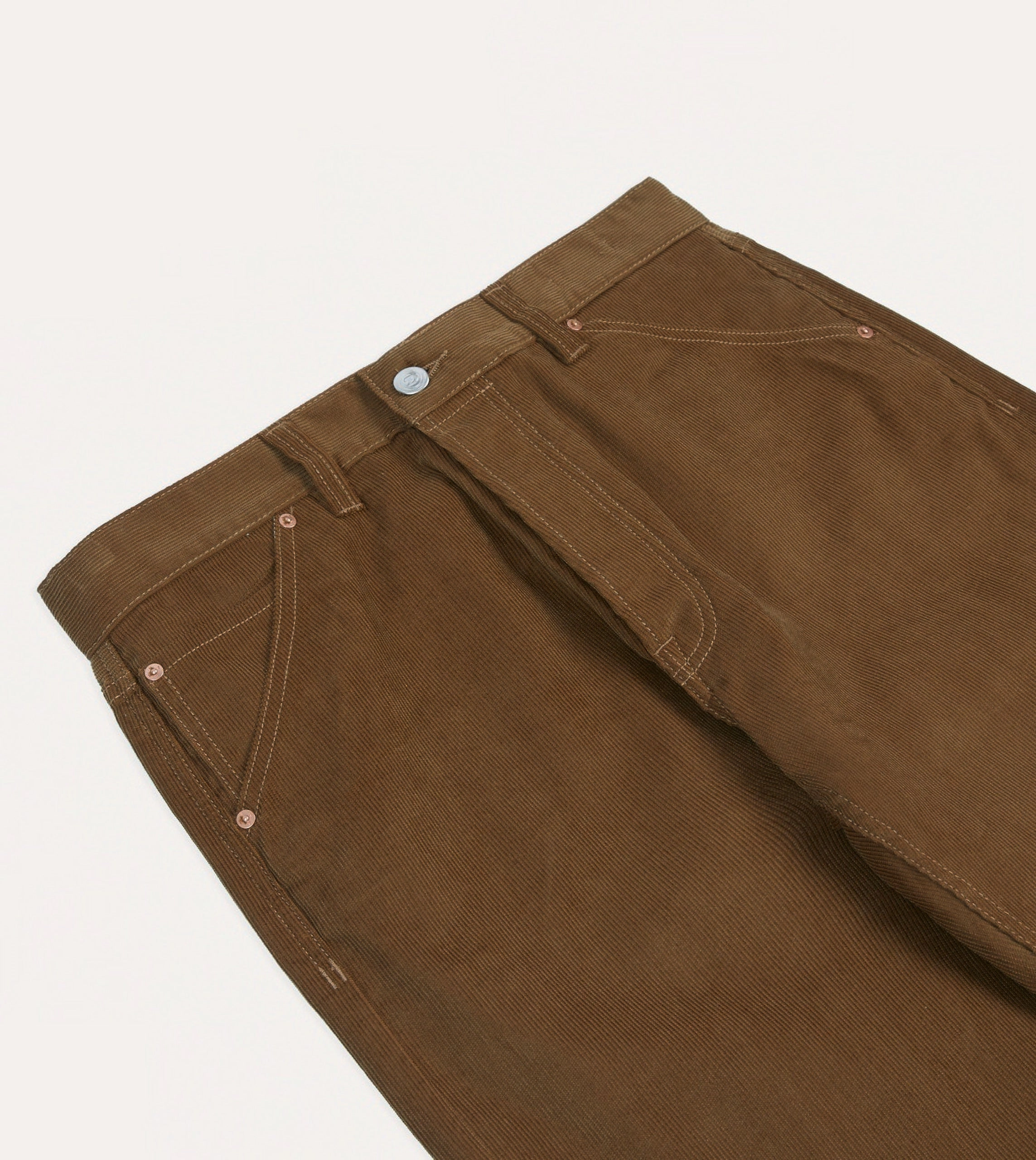 Work Essential Plus-size option Tan Japanese Selvedge Needlecord Five-Pocket Trousers