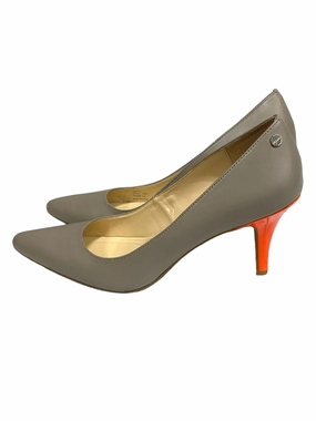 Taupe Shoes Heels Stiletto Calvin Klein, Size 9.5 Satin Pumps Red High Heels for Weddings