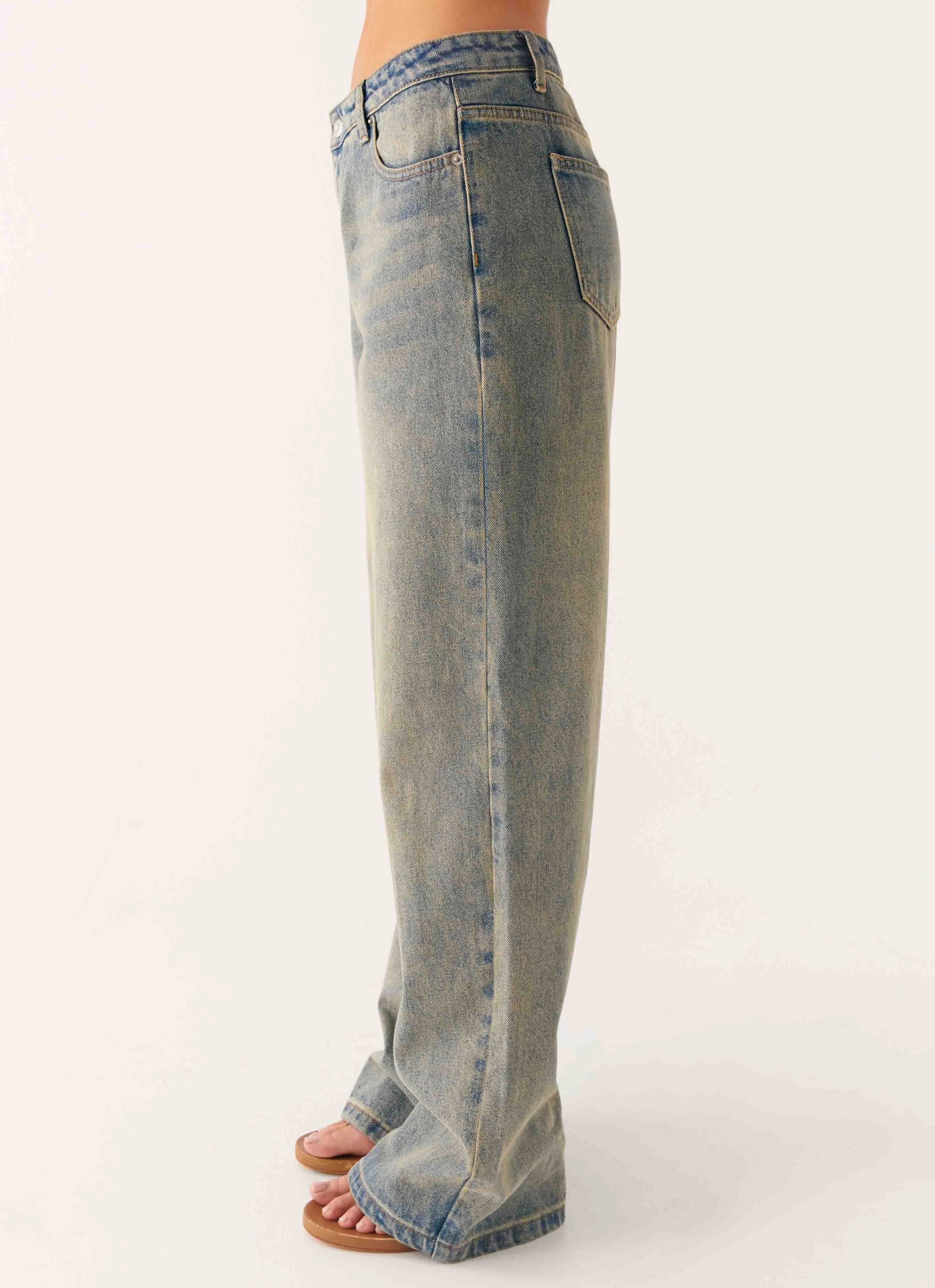 All Around Keanna Low Rise Denim Jeans - Dirty Wash