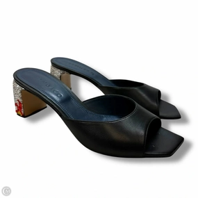 Metallic Stilettos Effortless Style Crystal flames Shoes Heels Block By iindaco In Black, Size:38