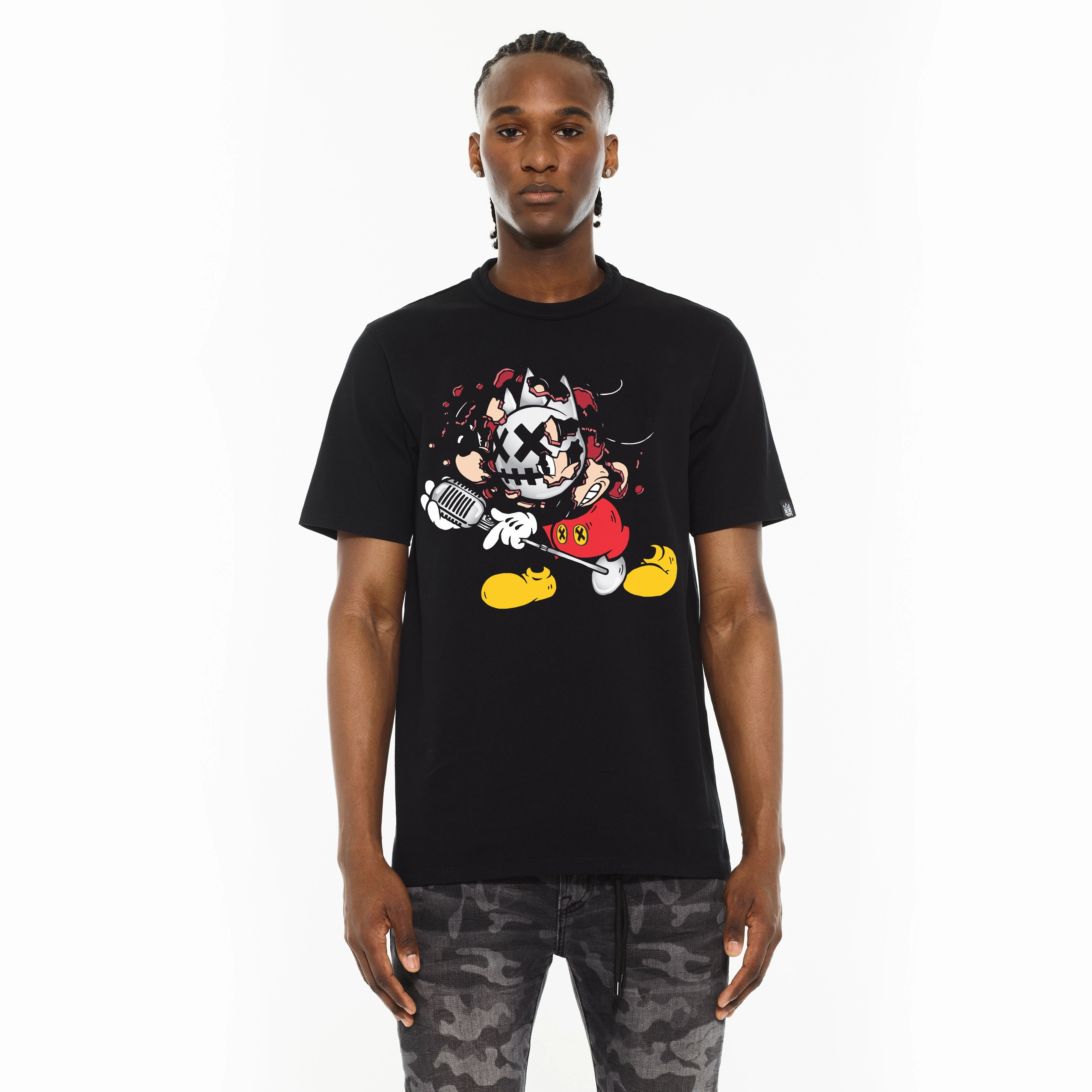 Relax Comfort Style Cult's Crew Neck T - Microphone in Black