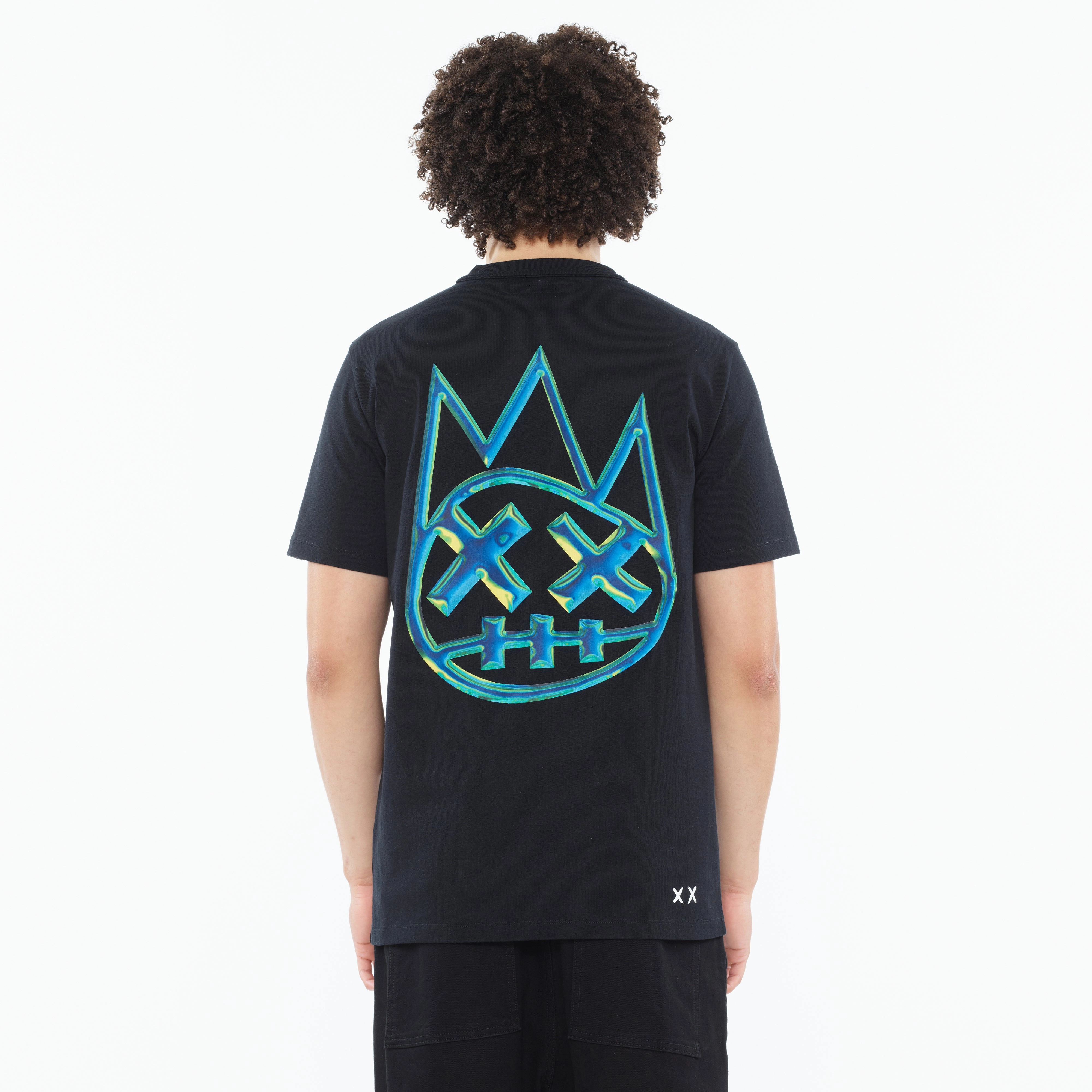 Chill Vibes Soft and durable Cult's Heavyweight Short Sleeve Crew Neck Tee "Bubble Logo" in Black