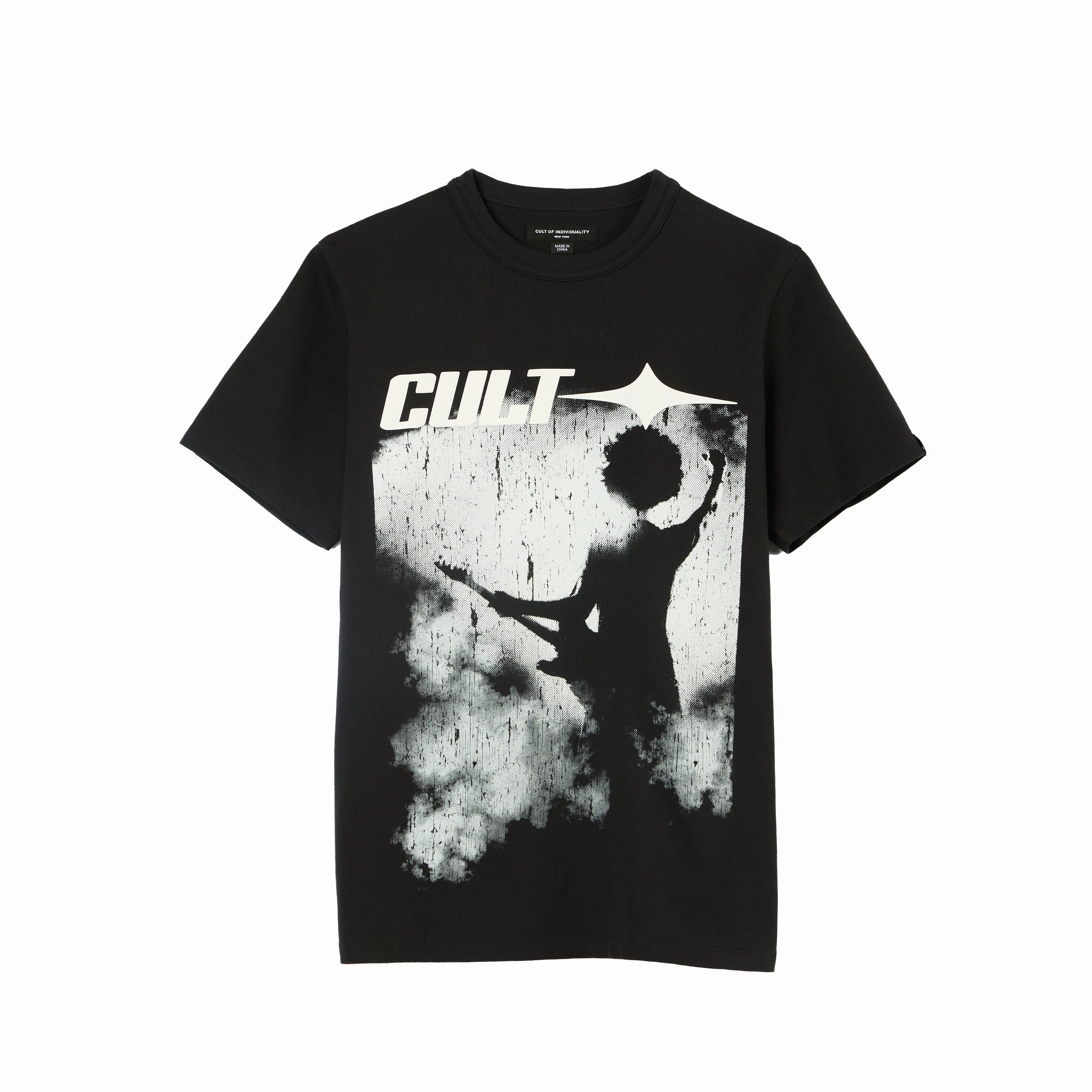 Active Style Trend Cozy Fit Wear Cult's Heavyweight Short Sleeve Crew Neck Tee "More Than Music" in Steel