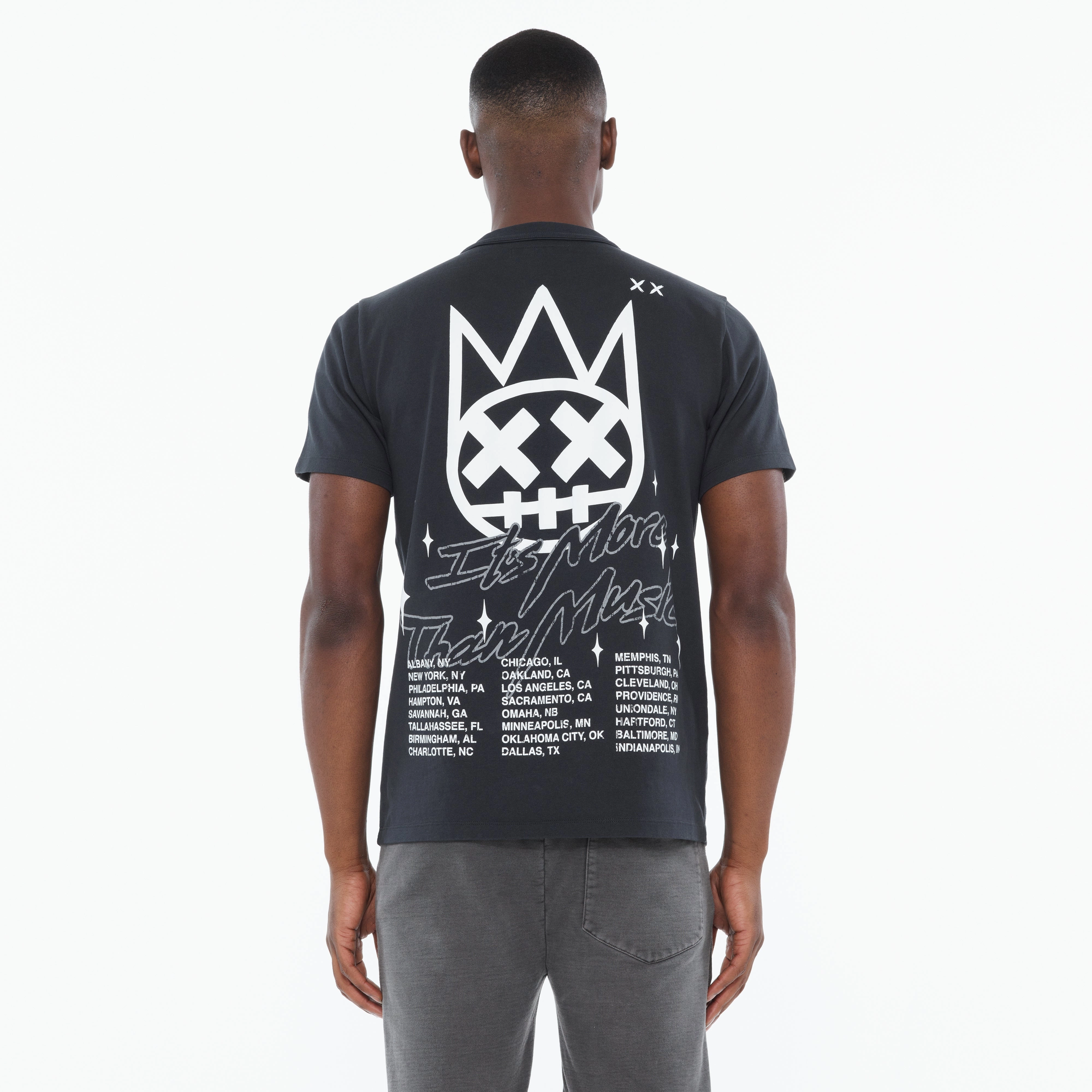 Easy Wear Option Trendy Vibes Wear Cult's Heavyweight Short Sleeve Crew Neck Tee "More Than Music" in Steel
